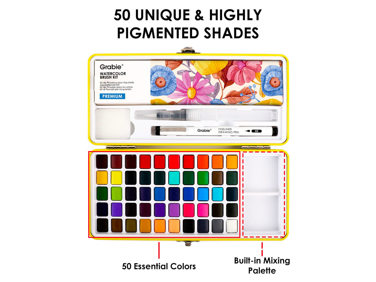 achat Coffret d'aquarelle 50 pièces - Grabie