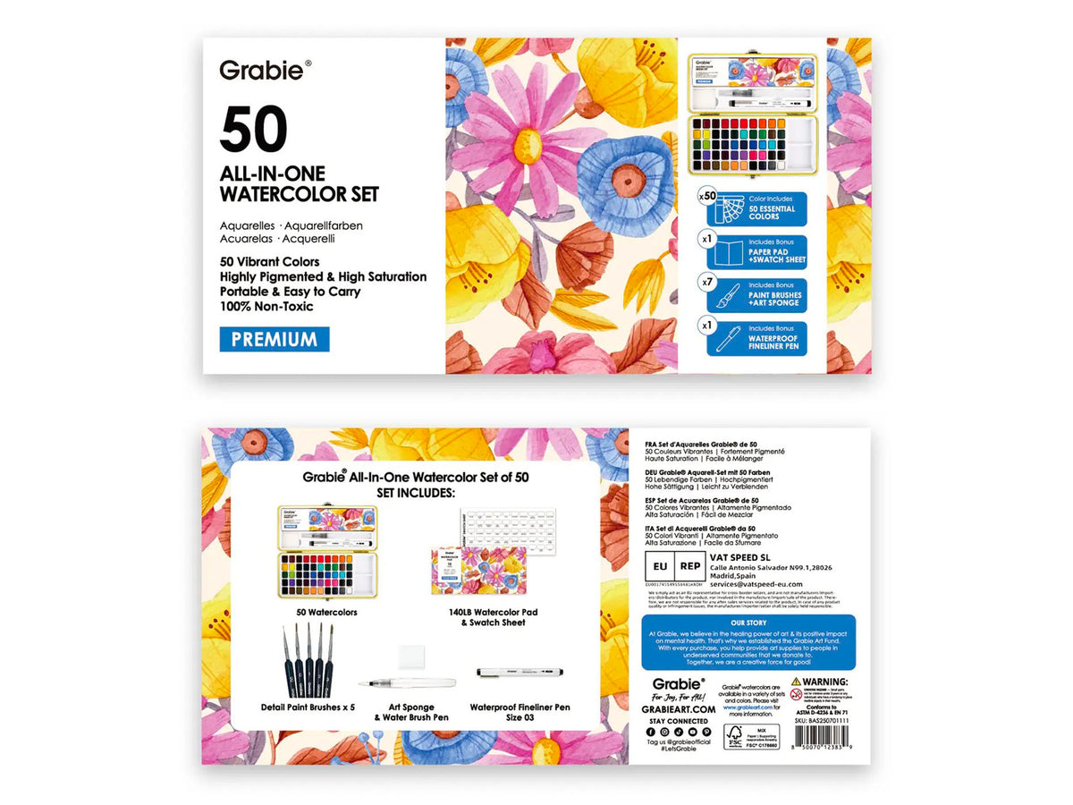 achat Coffret d'aquarelle 50 pièces - Grabie