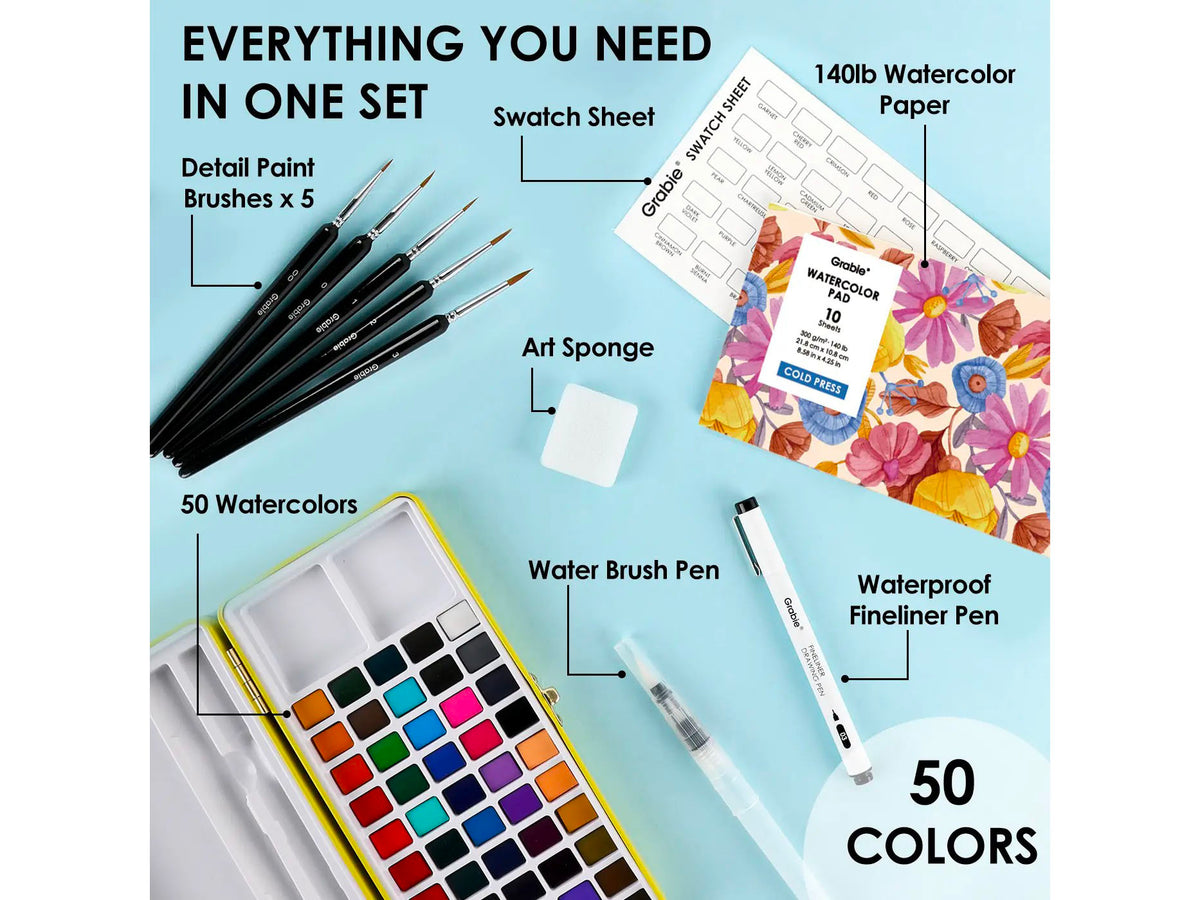 achat Coffret d'aquarelle 50 pièces - Grabie