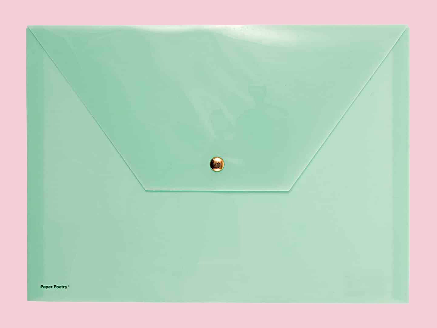 Achat Pochette plastique à Pression - Menthe 24 x 33 cm - Paper Poetry