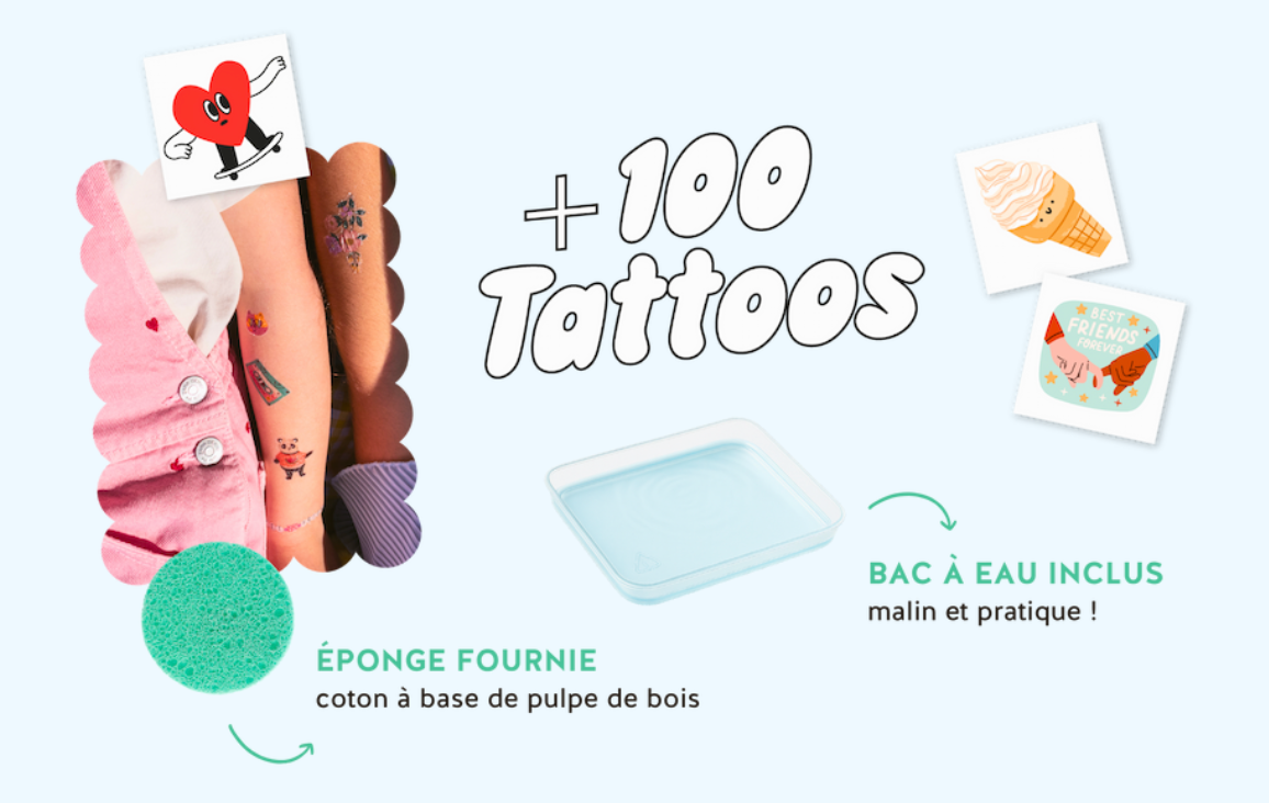 achat Party Box de 100 Tattoos - La Petite Epicerie