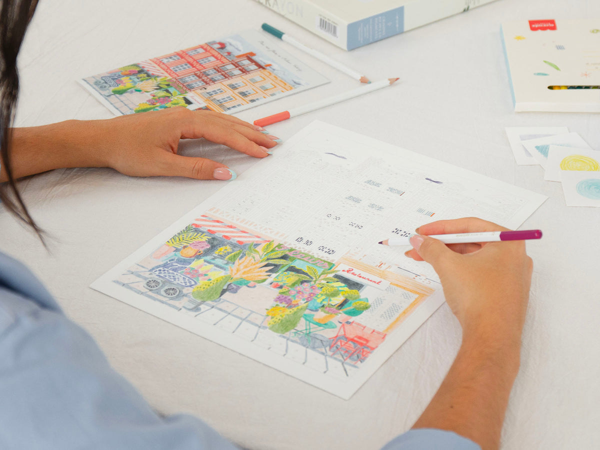 achat Coffret coloriage au numéro - Petit Crayon - Place aux fleurs