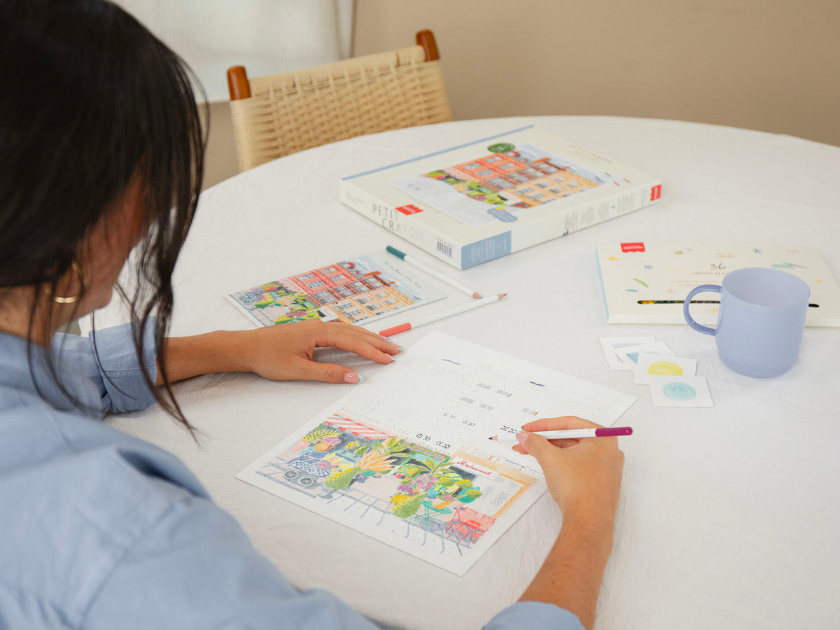 achat Coffret coloriage au numéro - Petit Crayon - Place aux fleurs