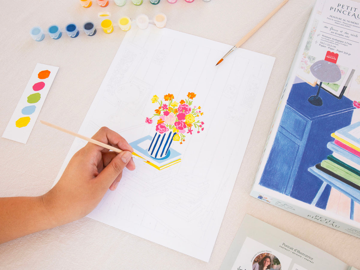 achat Coffret peinture au numéro - Petit Pinceau - Des fleurs et des récits par Sophie Weidler-Bauchez