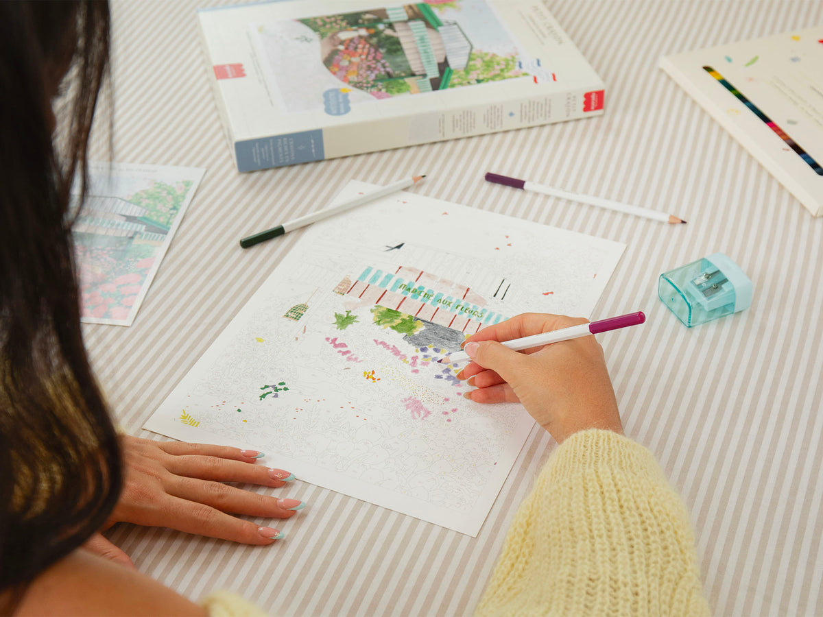 achat Coffret coloriage au numéro - Petit Crayon - La saison des fleurs