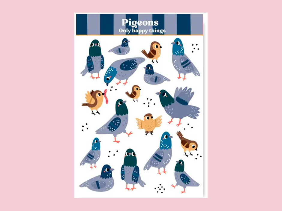 achat Planche de Stickers Pigeons - Only Happy Things