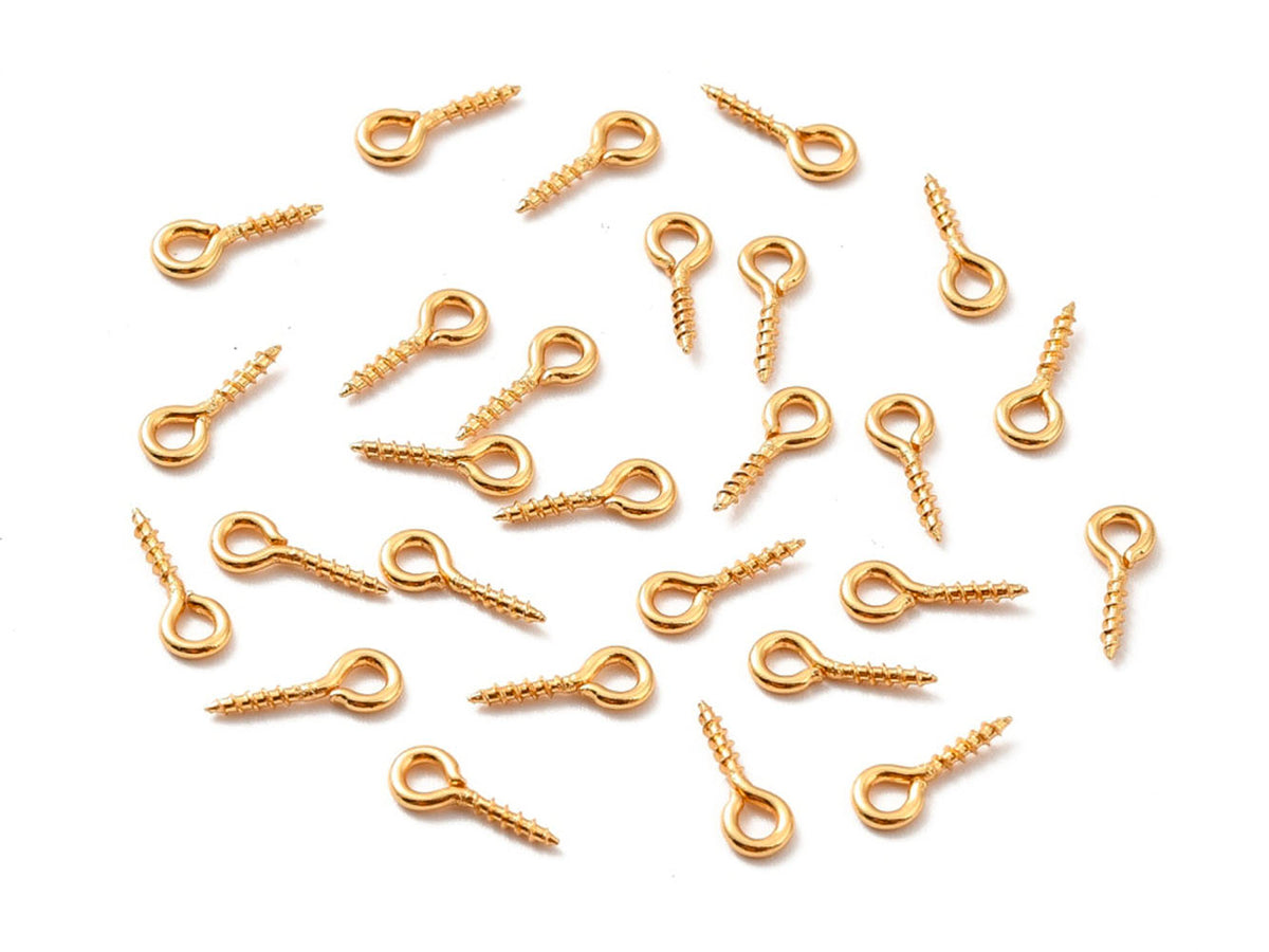 achat 20 Pitons à œillet dorés 18K pour bijoux DIY