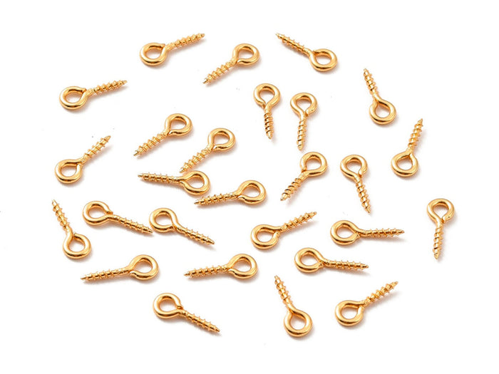 Achat 20 Pitons à œillet dorés 18K pour bijoux DIY