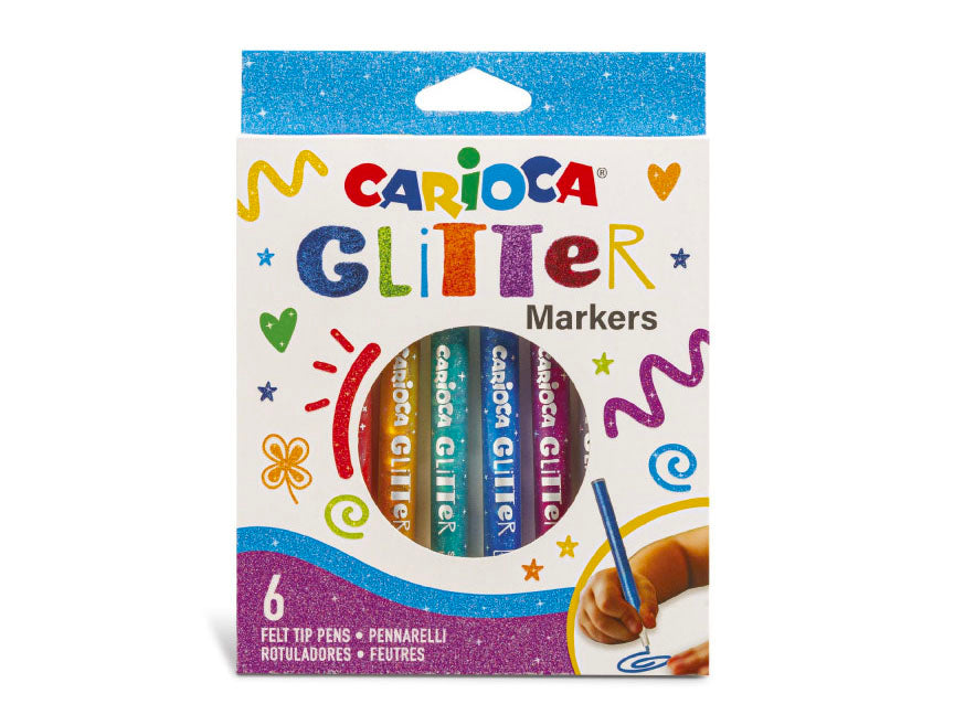 Achat Pochette de 6 feutres paillettes à pointe fine - Carioca