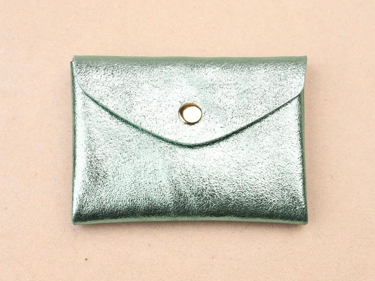 achat Porte-monnaie Double Cuir - Vert d'eau