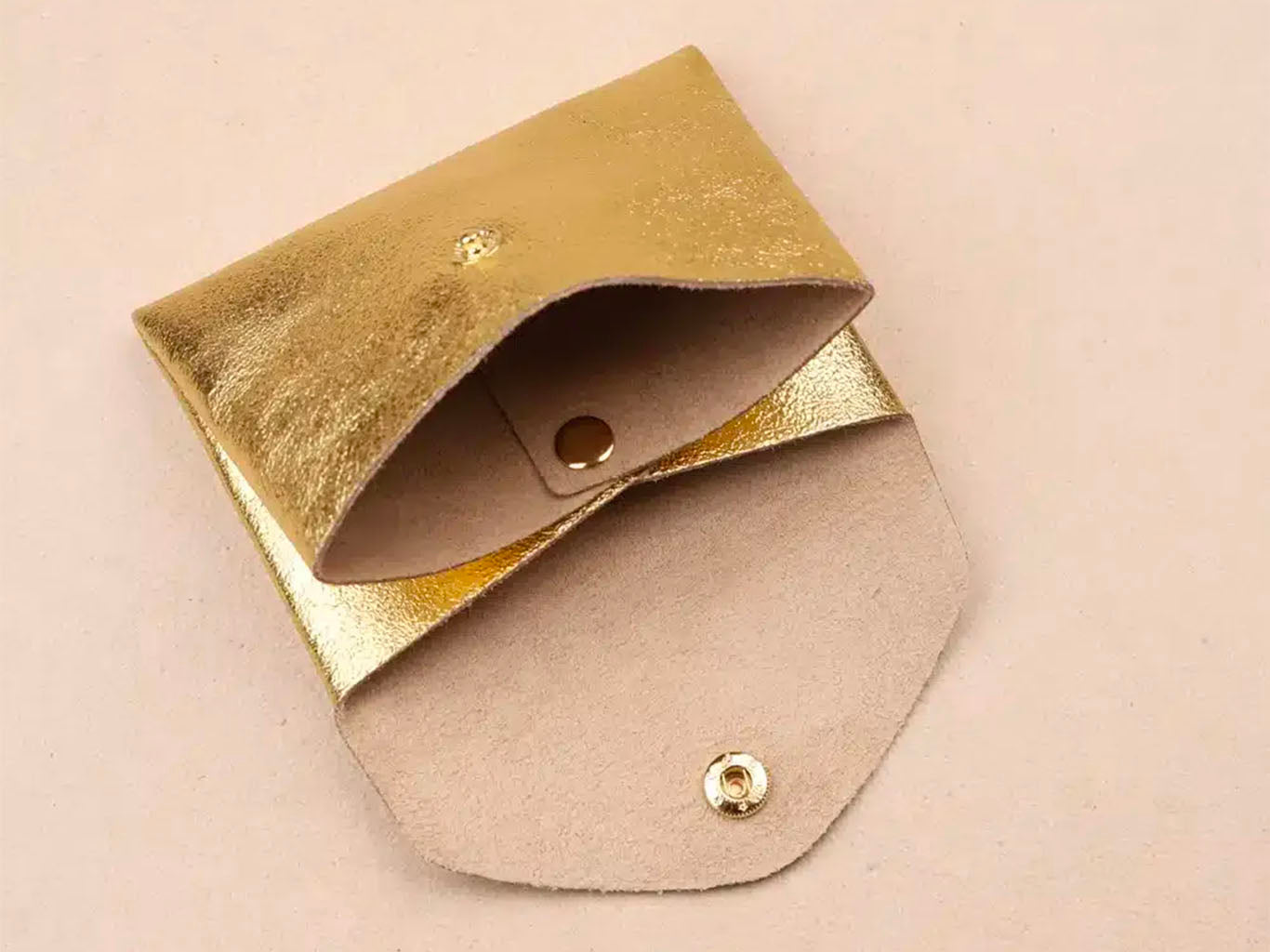 Achat Porte-monnaie Double Cuir - Doré