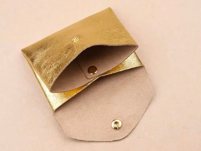Achat Porte-monnaie Double Cuir - Doré
