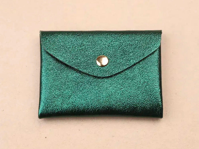 Achat Porte-monnaie Double Cuir - Vert métallisé