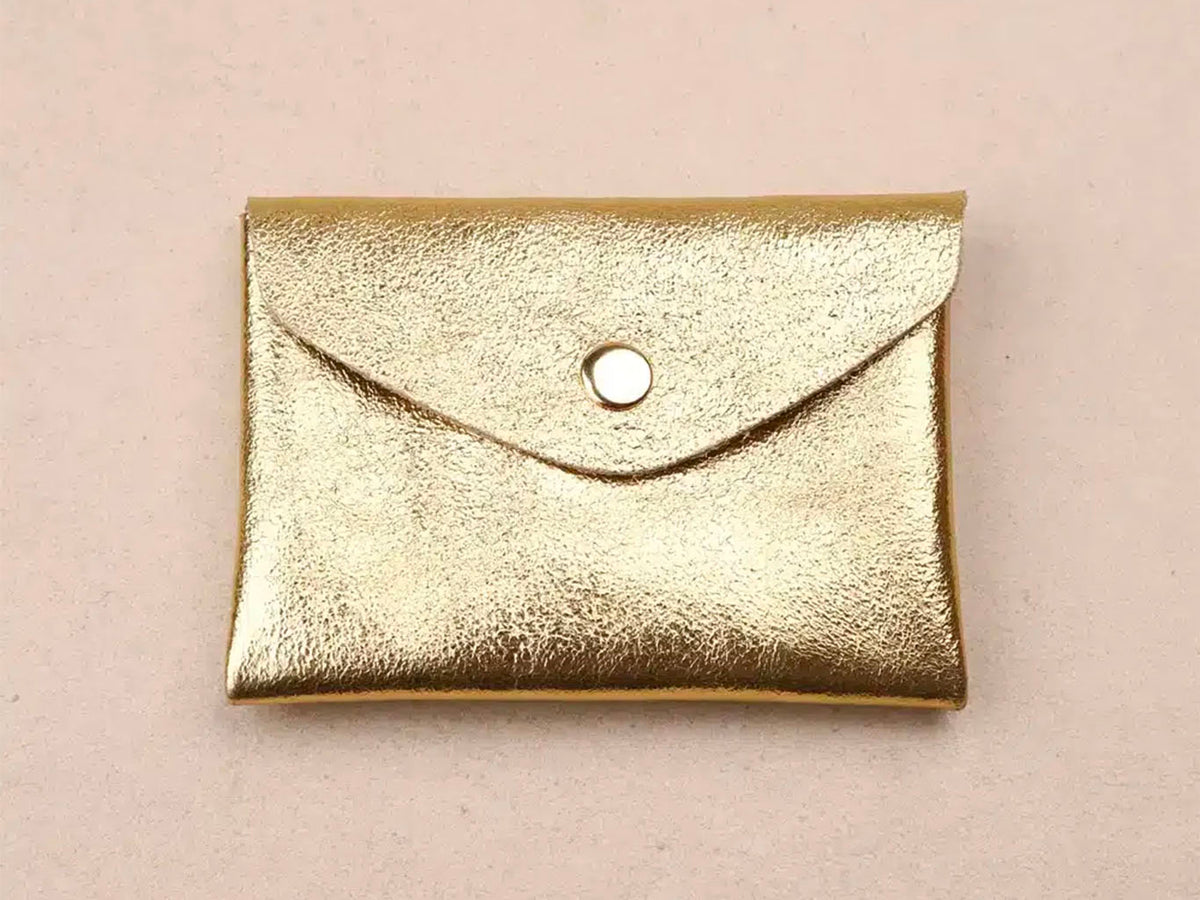 achat Porte-monnaie Double Cuir - Doré