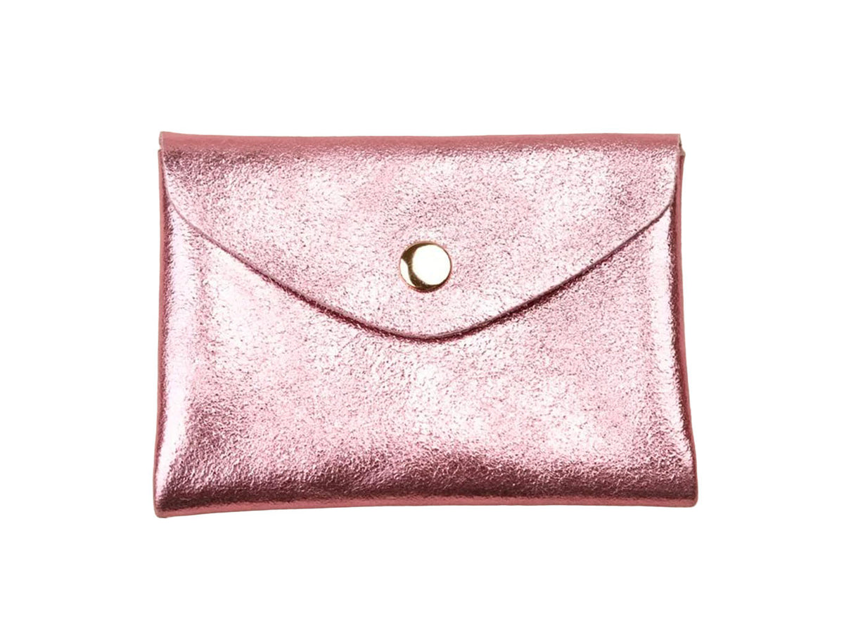 achat Porte-monnaie Double Cuir - Rose métallisé