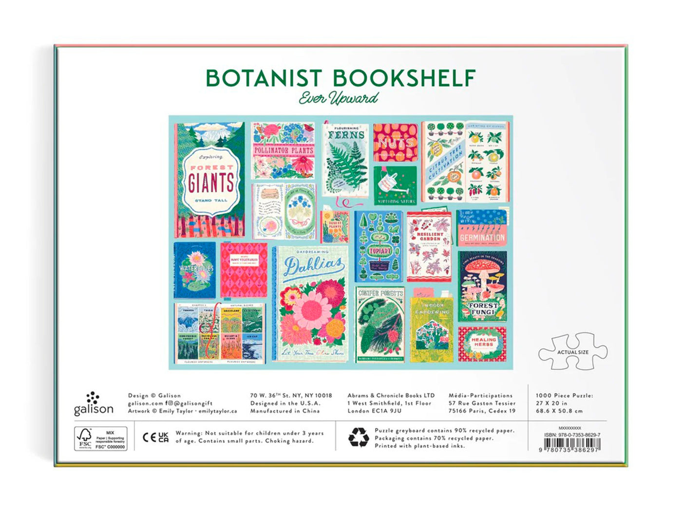 achat Puzzle Ever Upward Botanist Bookshelf 1000 Pièces - Galison