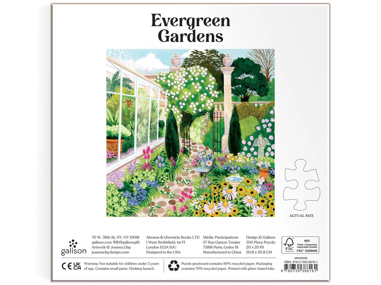 achat Puzzle Evergreen Gardens - 500 pièces - Galison