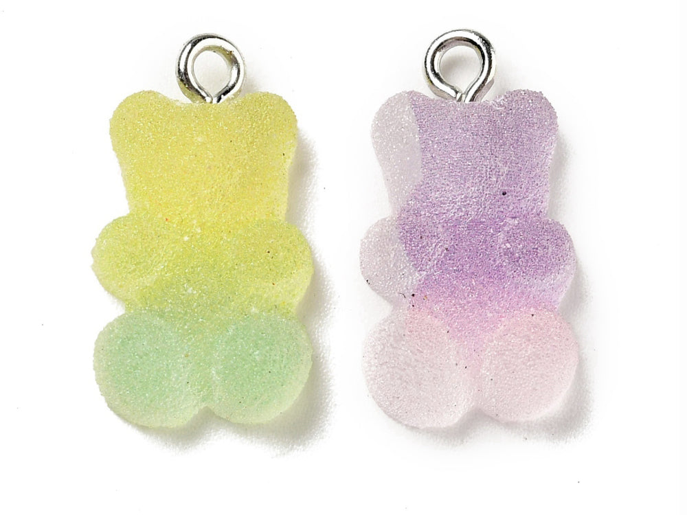 Achat Breloque ourson candy en résine translucide multicolore (couleur aléatoire)