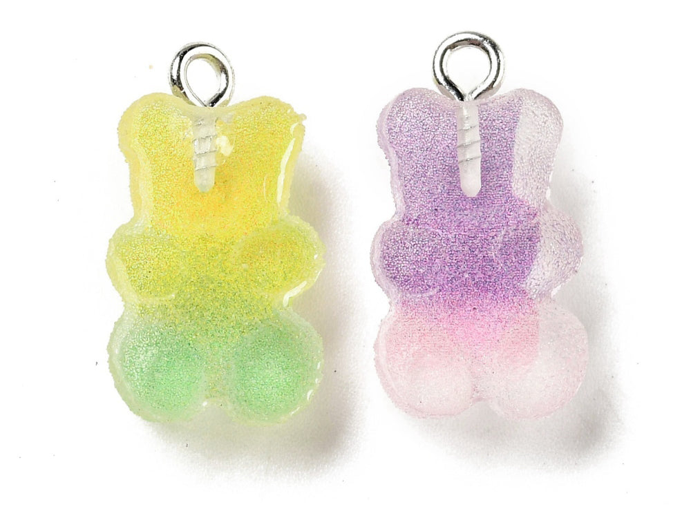 achat Lot de 10 Breloques Oursons candy en résine translucide multicolore