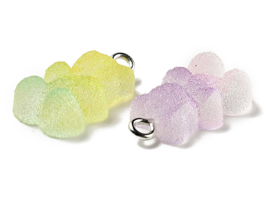 achat Lot de 10 Breloques Oursons candy en résine translucide multicolore