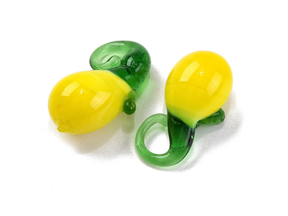 achat Breloque citron jaune en perles de verre colorées
