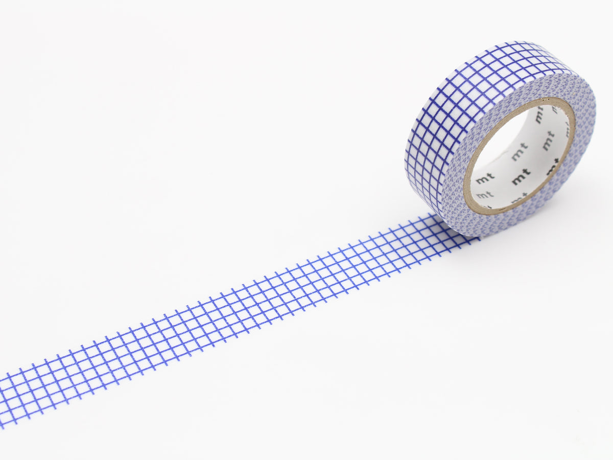 achat Masking Tape MT Motif quadrillage bleu - Scrapbooking