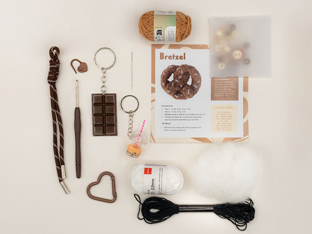 achat Kit crochet pour débutant - bag charms- coffee time