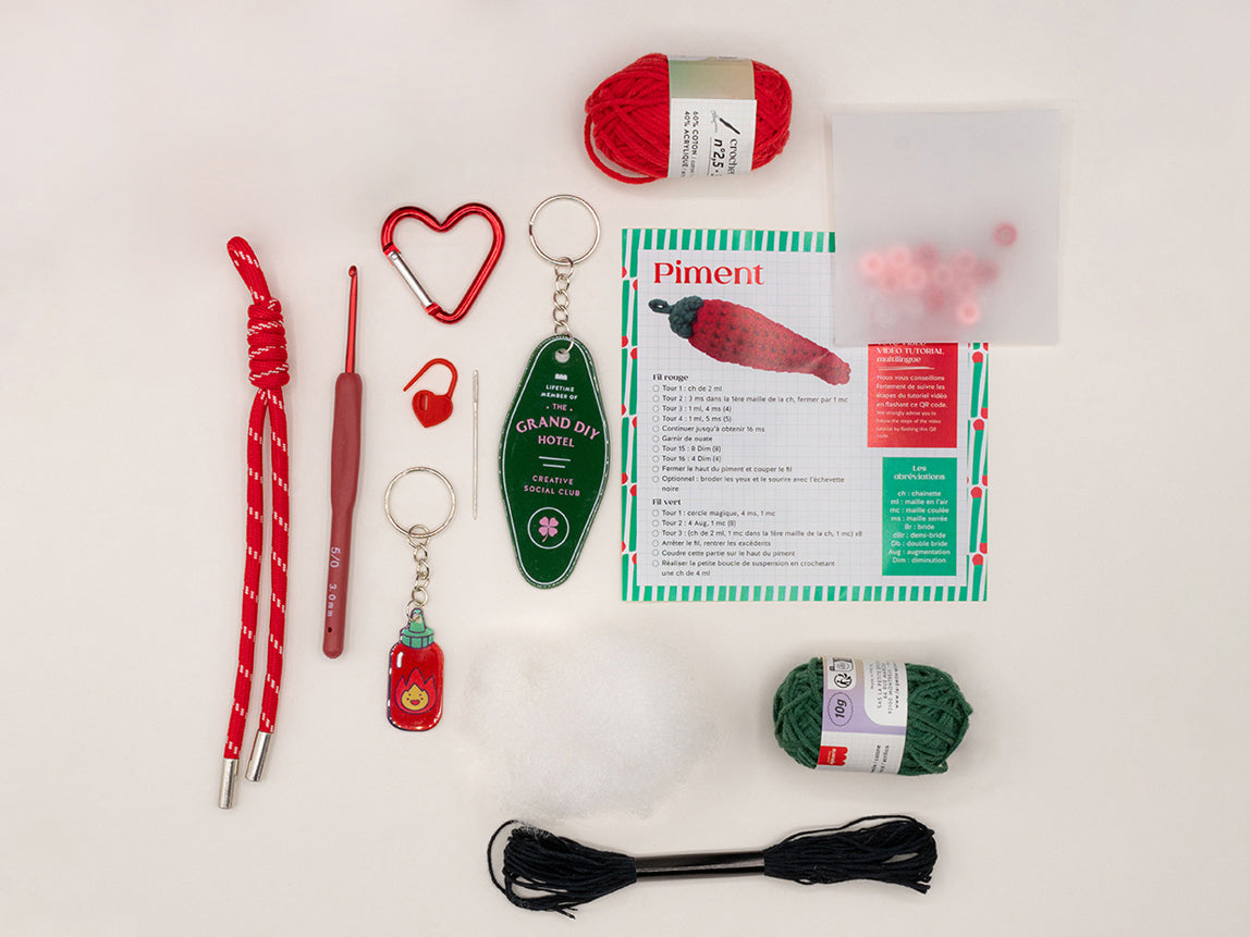 achat Kit crochet pour débutant - bag charms- lucky pepper