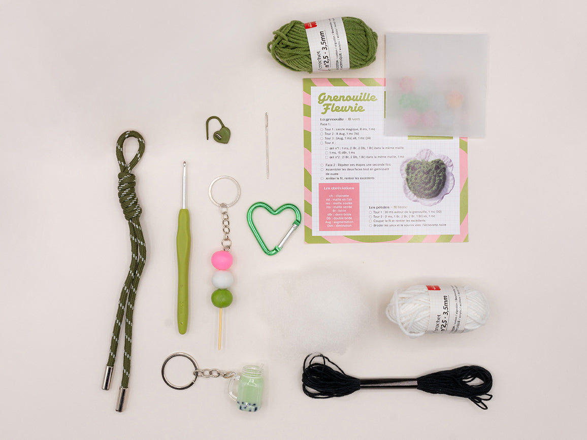 Kit crochet pour débutant - bag charms- matcha club