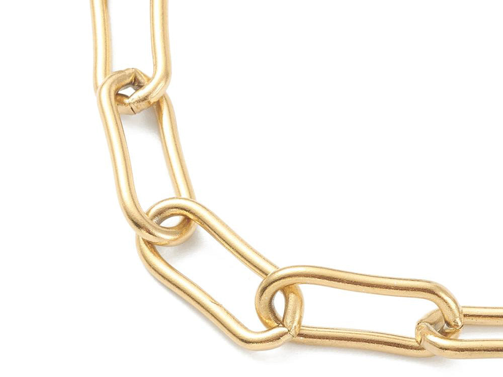 achat Collier chaîne trombone 45,2 cm - acier inoxydable 304 doré à l’or fin