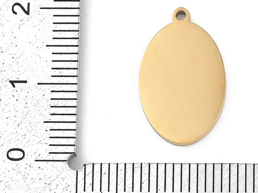 Pendentif ovale cœur émaillé rouge plaqué or 18K