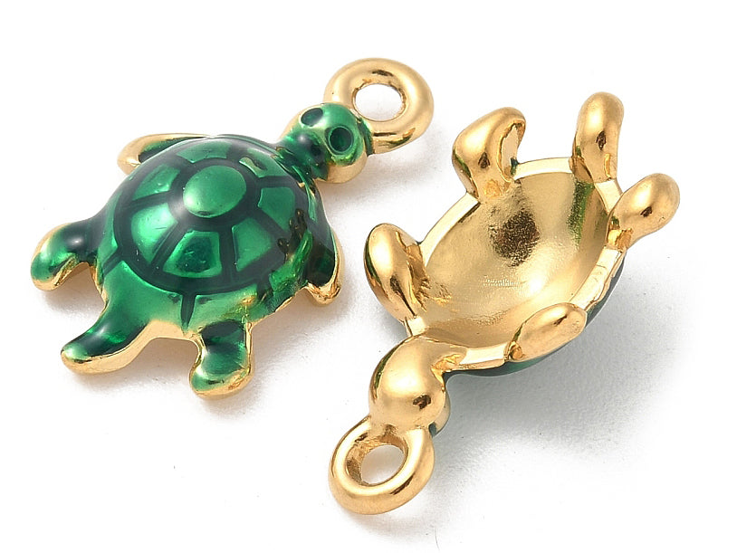 Achat Breloque tortue - acier inoxydable 304 doré à l’or fin