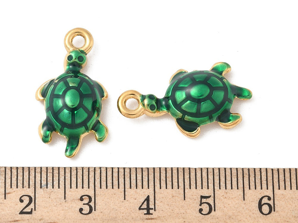 achat Breloque tortue - acier inoxydable 304 doré à l’or fin