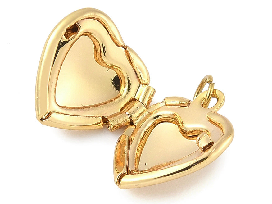 Achat Breloque médaillon cœur - acier inoxydable 304 doré