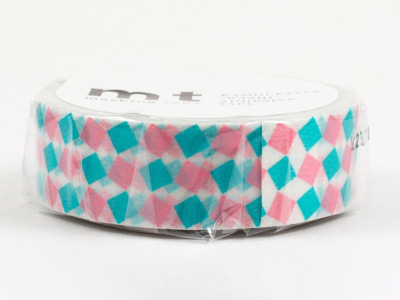 Achat Masking tape motif - Carré rose et turquoise