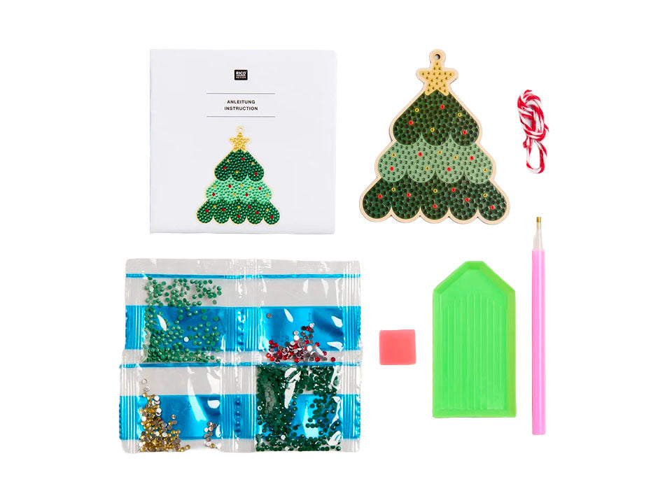 achat DIY Set Diamond Painting - Pendentif Sapin de Noël - Rico