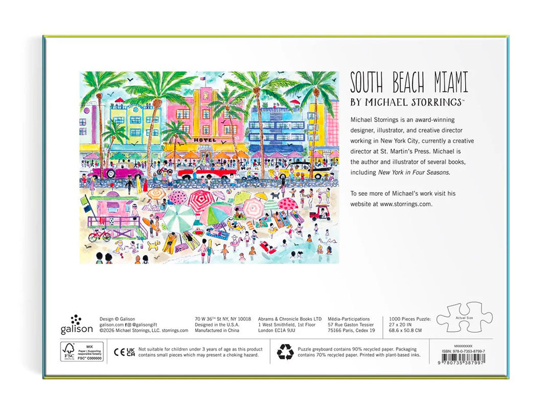 achat Puzzle South Beach Miami par Michael Storrings 1000 Pièces - Galison