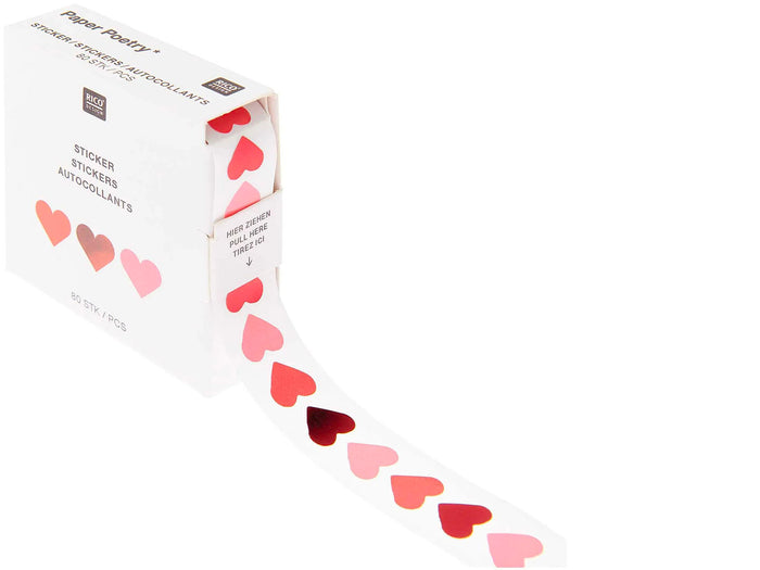 Achat Autocollants Mini Cœurs Rouge - Rico Design