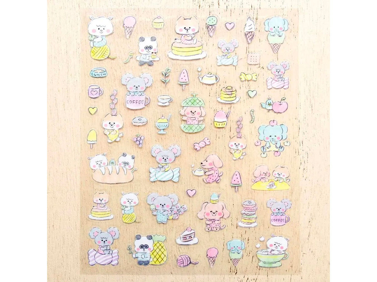 achat Stickers transparents Oyatsu and Animals - Noriyuki Echigawa