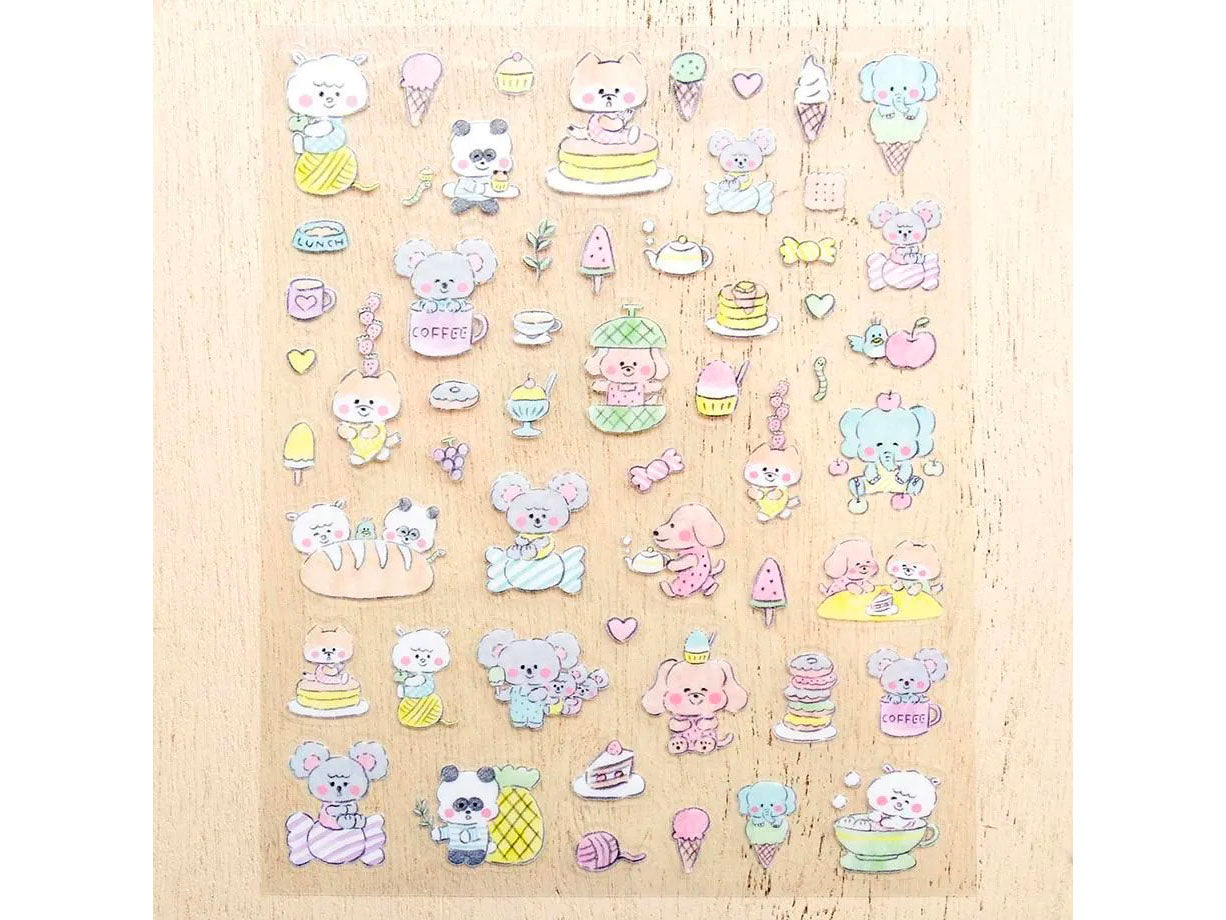 achat Stickers transparents Oyatsu and Animals - Noriyuki Echigawa