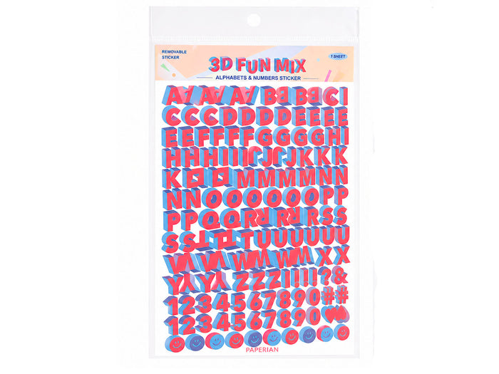 Achat Stickers 3D lettres et chiffres - Cerise