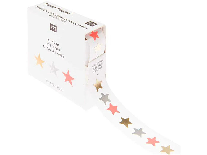 Achat Autocollants Mini Etoiles, Fluo / Or /Argent - Rico Design