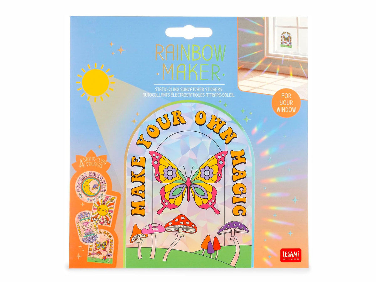 achat 4 Stickers repositionnables Suncatcher Groovy arc-en-ciel - Legami