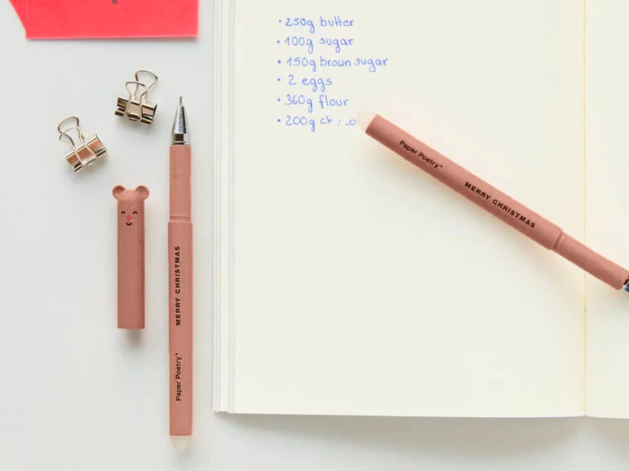 Achat Stylo gel effaçable Renne X-mas - Encre noire - Paper Poetry