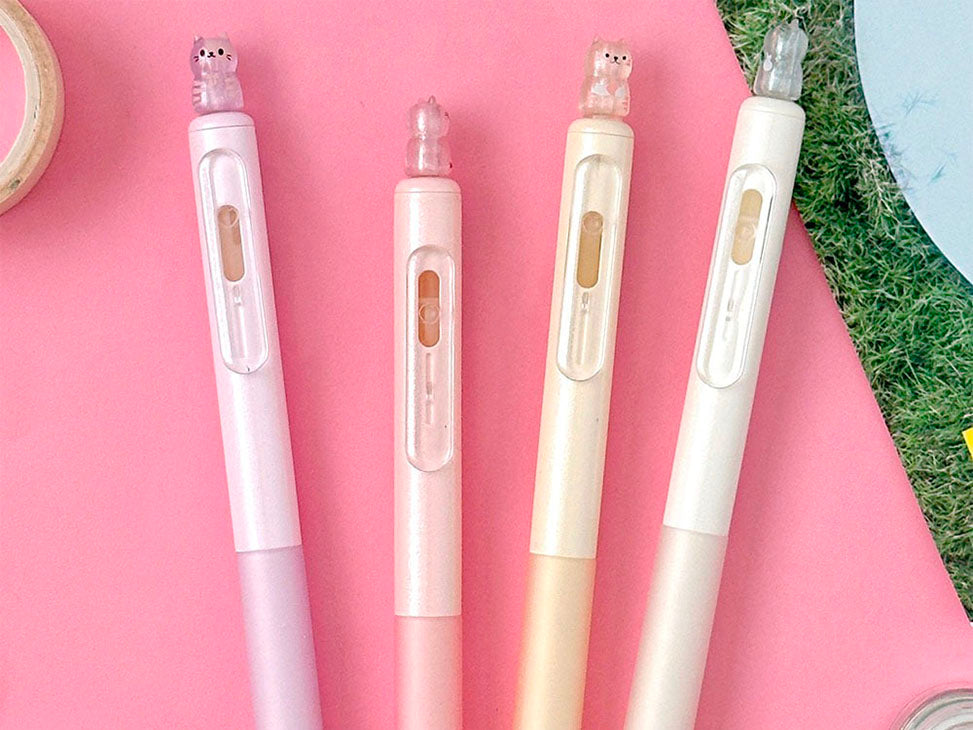 achat Stylo gel chat Bingle - Pastel mauve