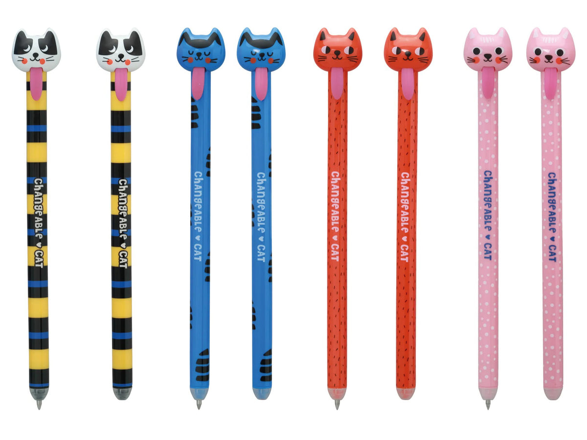 achat Stylo effaçable Cute Cats 0,5 mm encre bleue - coloris aléatoire