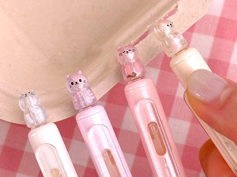 achat Stylo gel chat Bingle - Pastel mauve