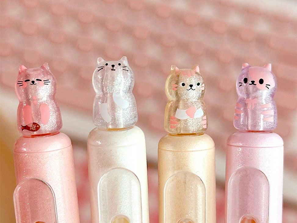 achat Stylo gel chat Bingle - Pastel mauve