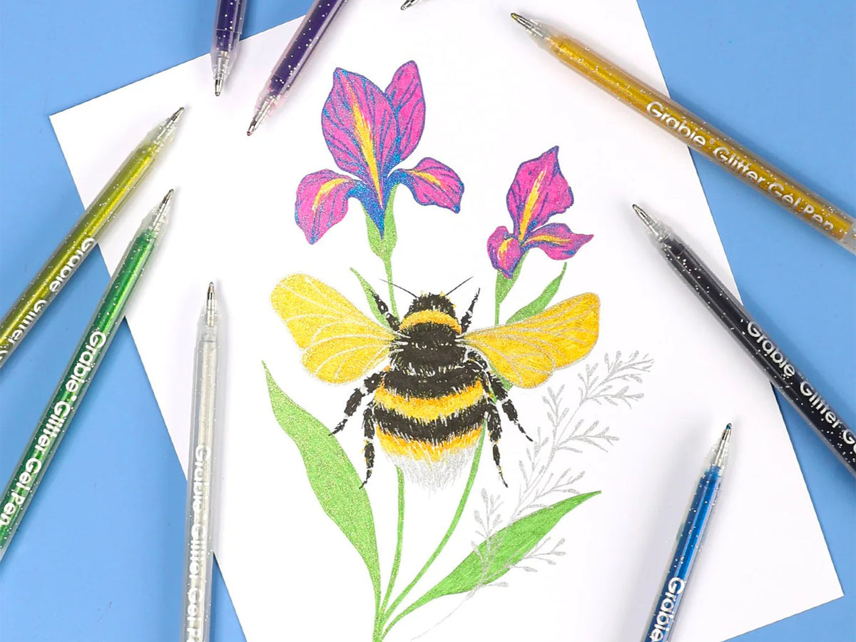 achat 18 stylos à encre gel pailletée irisée - Grabie