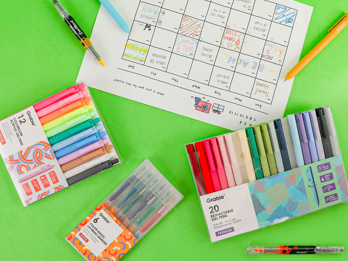 achat 18 stylos à encre gel pailletée irisée - Grabie